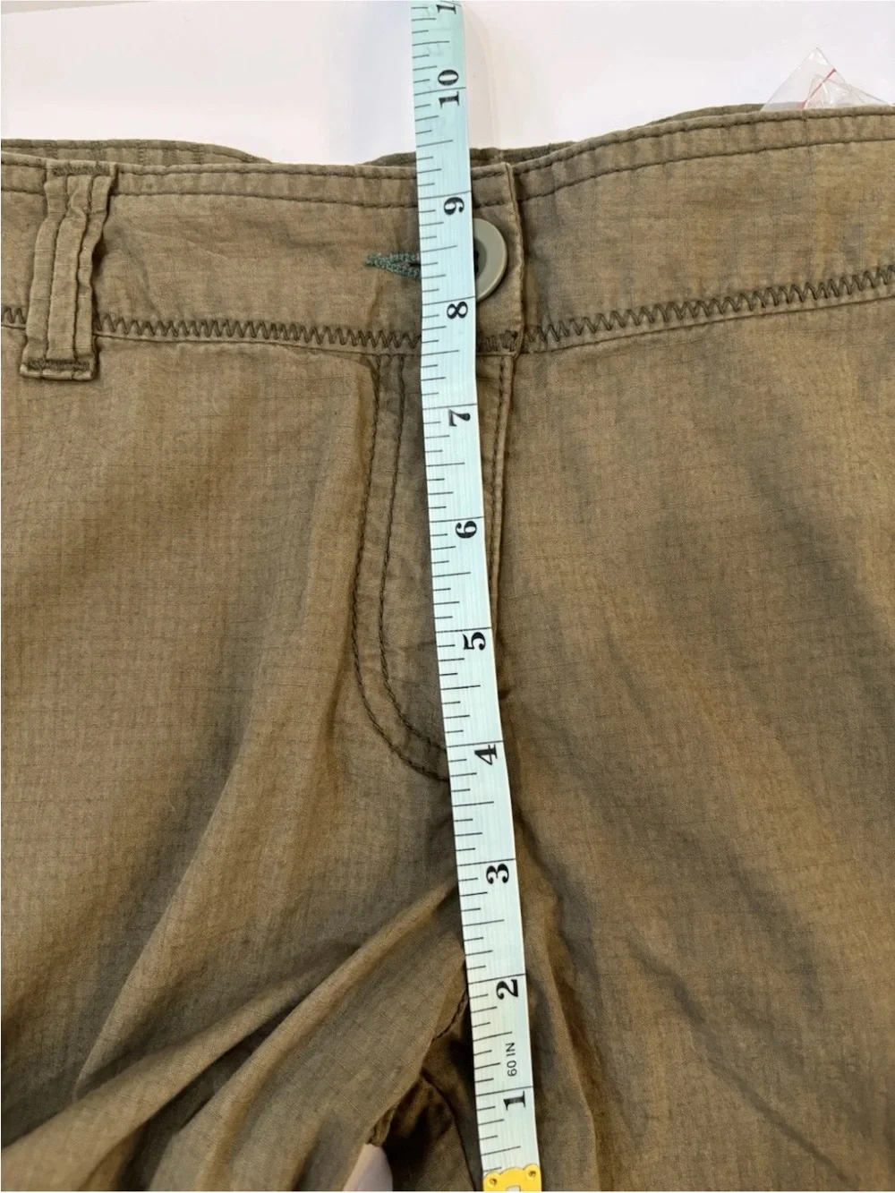 Hei Hei Anthropologie Olive Green Cargo Capri Pants Tie Hem Women’s 6
